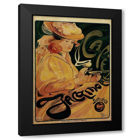 Cafe Jacqmotte Black Modern Wood Framed Art Print with Double Matting by Vintage Apple Collection