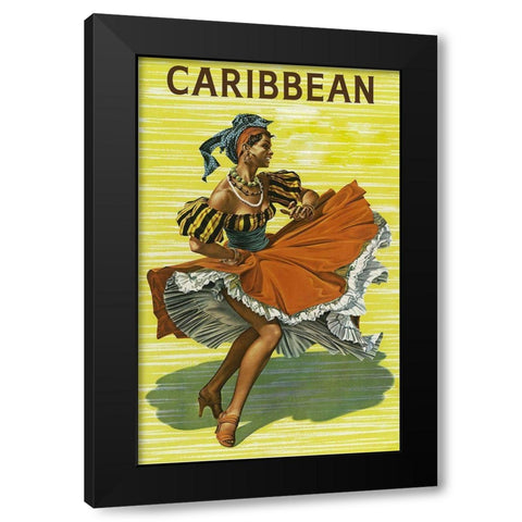 carribean (2) Black Modern Wood Framed Art Print with Double Matting by Vintage Apple Collection