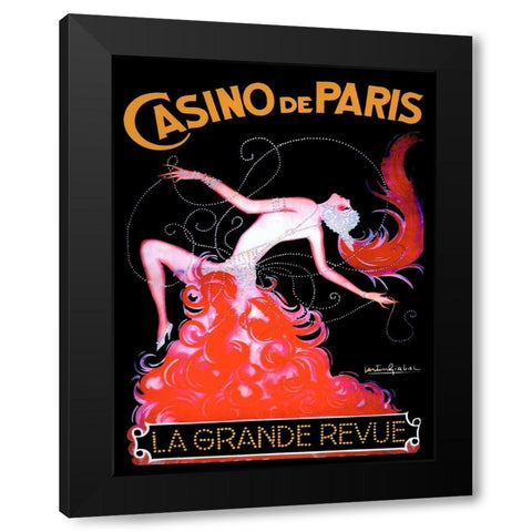 Casino de Paris Black Modern Wood Framed Art Print with Double Matting by Vintage Apple Collection