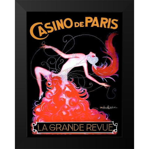 Casino de Paris Black Modern Wood Framed Art Print by Vintage Apple Collection