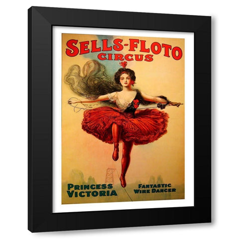 Sells-Floto Circus Black Modern Wood Framed Art Print with Double Matting by Vintage Apple Collection