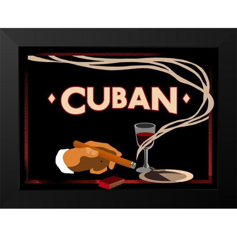cuban Black Modern Wood Framed Art Print by Vintage Apple Collection