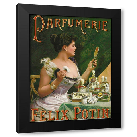 Parfumerie Black Modern Wood Framed Art Print with Double Matting by Vintage Apple Collection