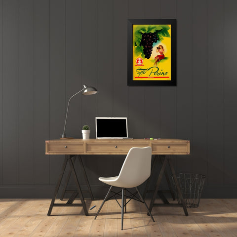 Gianrosa 1955 - Grapes Black Modern Wood Framed Art Print by Vintage Apple Collection
