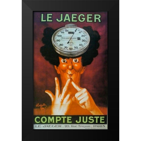Le Jaeger Black Modern Wood Framed Art Print by Vintage Apple Collection