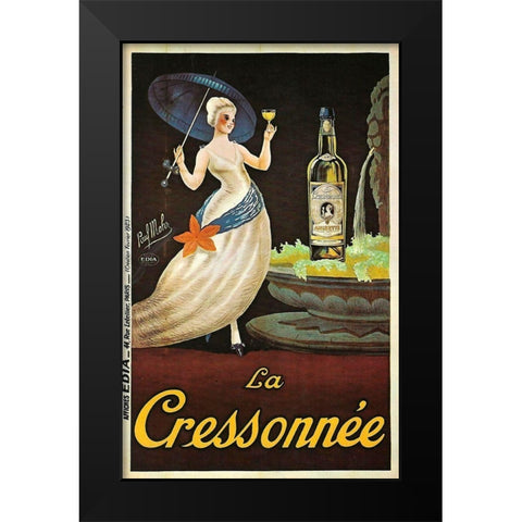 La Cressonnee Black Modern Wood Framed Art Print by Vintage Apple Collection