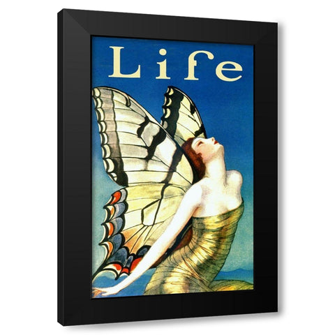 Life Black Modern Wood Framed Art Print by Vintage Apple Collection