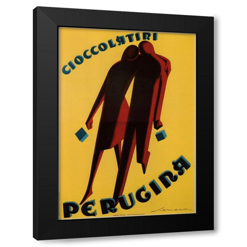PeruginaII Black Modern Wood Framed Art Print by Vintage Apple Collection