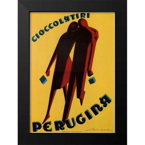 PeruginaII Black Modern Wood Framed Art Print by Vintage Apple Collection