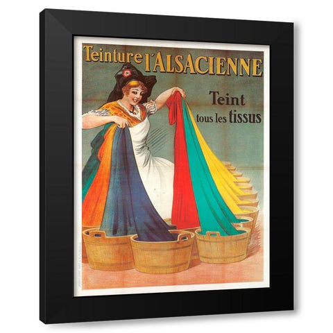 Teinture Black Modern Wood Framed Art Print by Vintage Apple Collection