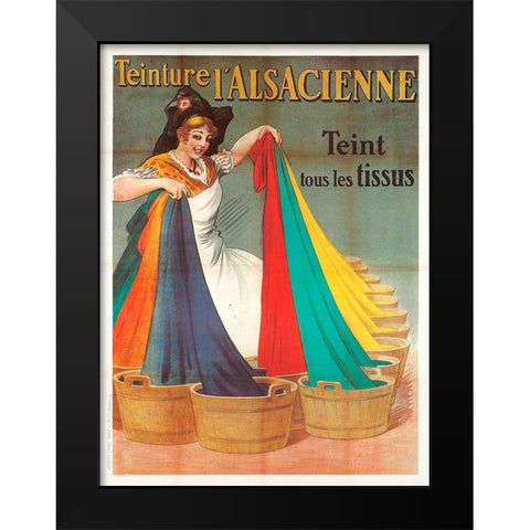 Teinture Black Modern Wood Framed Art Print by Vintage Apple Collection