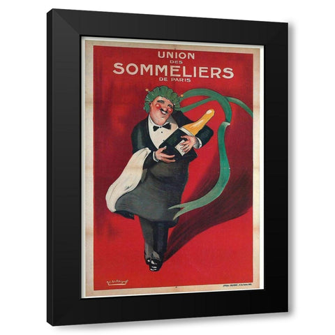 Sommeliers Champagne Black Modern Wood Framed Art Print by Vintage Apple Collection