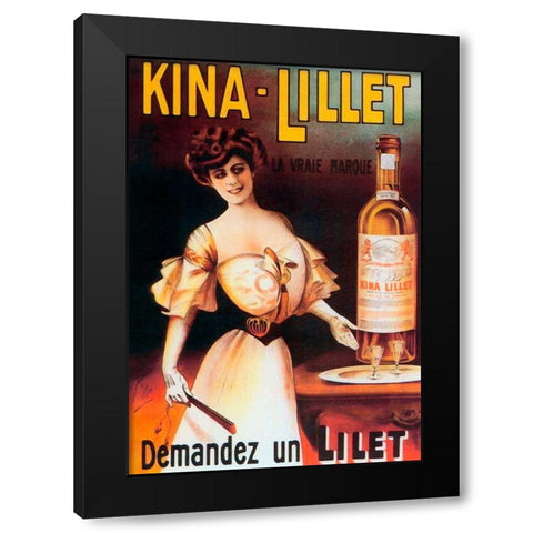 Kina Black Modern Wood Framed Art Print by Vintage Apple Collection