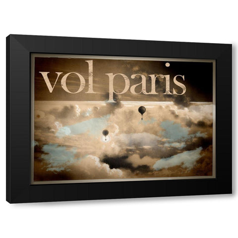 Vol Paris Black Modern Wood Framed Art Print with Double Matting by Vintage Apple Collection