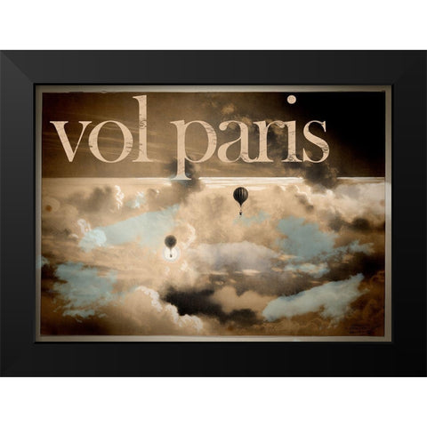 Vol Paris Black Modern Wood Framed Art Print by Vintage Apple Collection