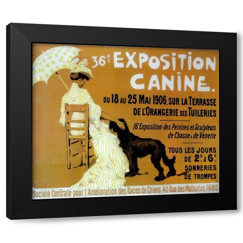 Exposition Canine Black Modern Wood Framed Art Print with Double Matting by Vintage Apple Collection