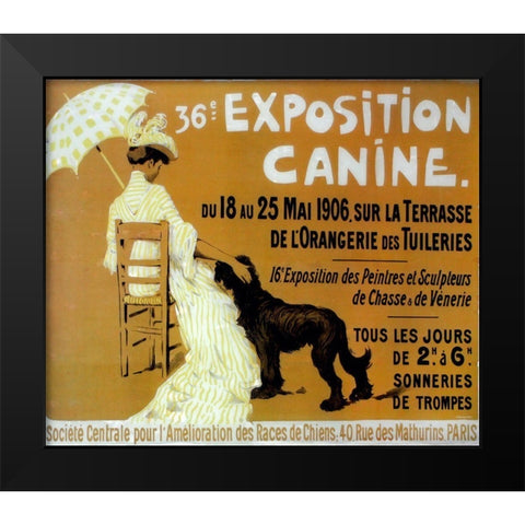 Exposition Canine Black Modern Wood Framed Art Print by Vintage Apple Collection