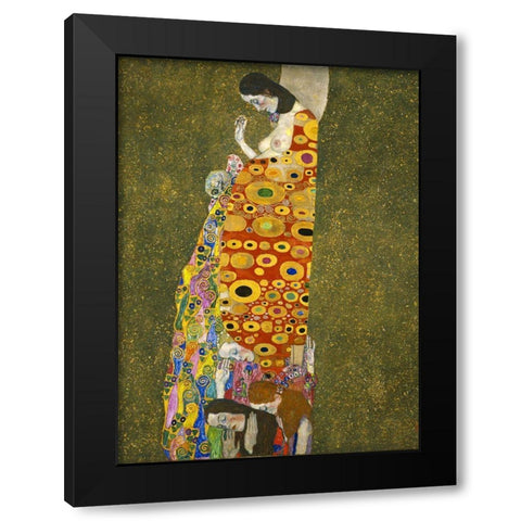 Klimt-Hope Black Modern Wood Framed Art Print with Double Matting by Vintage Apple Collection