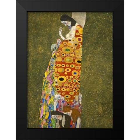 Klimt-Hope Black Modern Wood Framed Art Print by Vintage Apple Collection