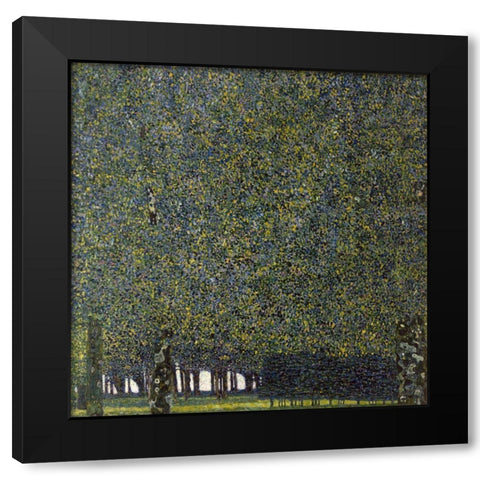 Klimt-The Park Black Modern Wood Framed Art Print by Vintage Apple Collection