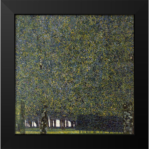Klimt-The Park Black Modern Wood Framed Art Print by Vintage Apple Collection
