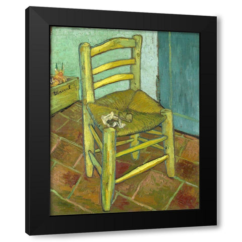 Van Gogh-Vincents Chair with His Pipe Black Modern Wood Framed Art Print by Vintage Apple Collection