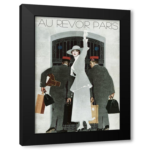 Thoughtful Moments Black Modern Wood Framed Art Print by Vintage Apple Collection