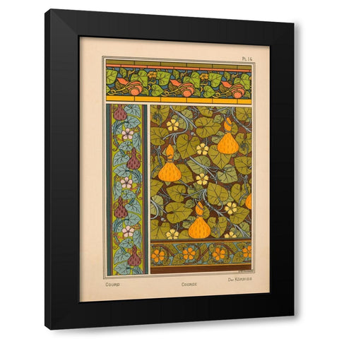 Plate 14 - Courd Black Modern Wood Framed Art Print by Vintage Apple Collection