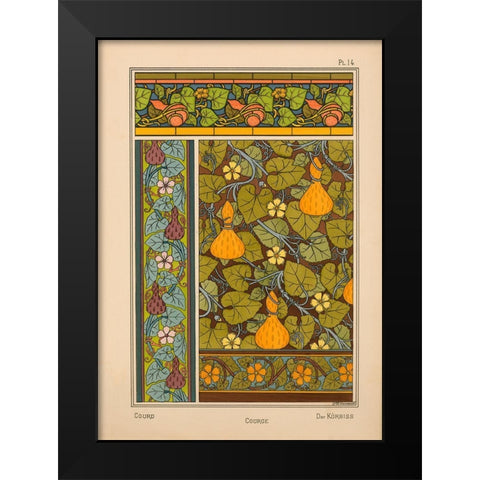 Plate 14 - Courd Black Modern Wood Framed Art Print by Vintage Apple Collection