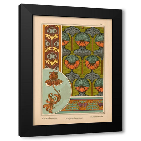 Plate 17 - Crown Imperial Black Modern Wood Framed Art Print with Double Matting by Vintage Apple Collection