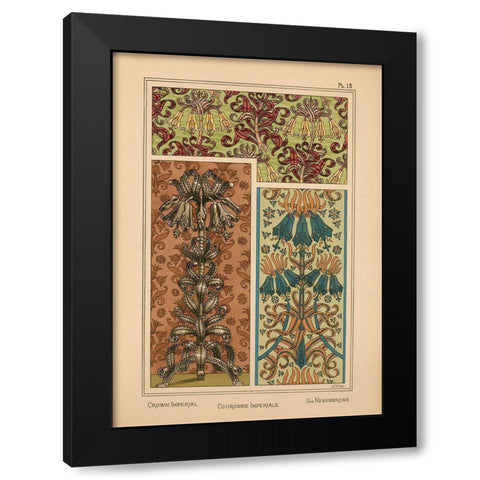 Plate 18 - Crown Imperial Black Modern Wood Framed Art Print by Vintage Apple Collection