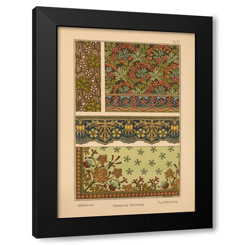 Plate 21 - Geranium Black Modern Wood Framed Art Print by Vintage Apple Collection