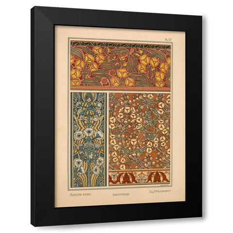 Plate 27 - Arrow-Head Black Modern Wood Framed Art Print by Vintage Apple Collection