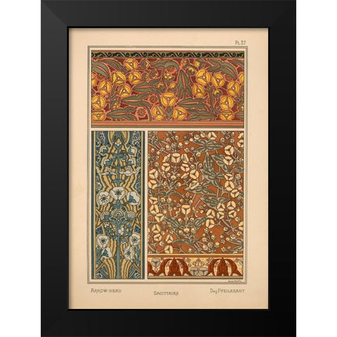 Plate 27 - Arrow-Head Black Modern Wood Framed Art Print by Vintage Apple Collection