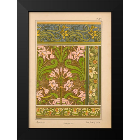 Plate 29 - Jonquil Black Modern Wood Framed Art Print by Vintage Apple Collection