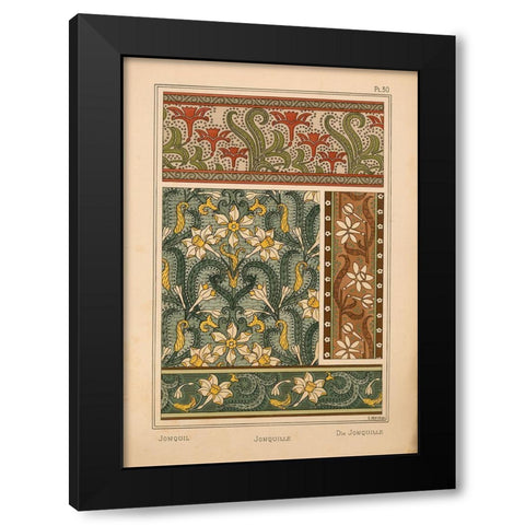 Plate 30 - Jonquil Black Modern Wood Framed Art Print by Vintage Apple Collection