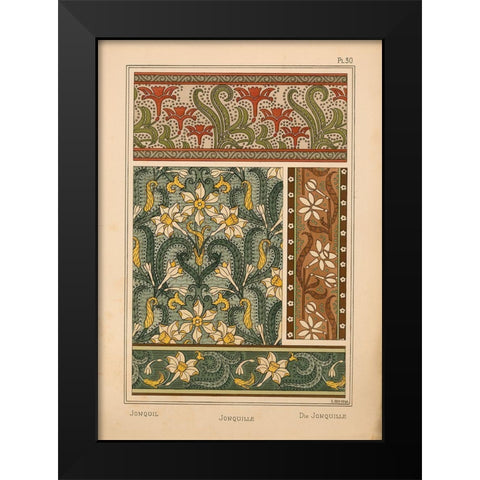 Plate 30 - Jonquil Black Modern Wood Framed Art Print by Vintage Apple Collection