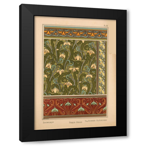Plate 32 - Snowdrop Black Modern Wood Framed Art Print with Double Matting by Vintage Apple Collection