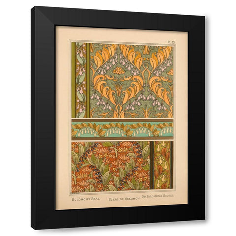 Plate 35 - Solomons Seal Black Modern Wood Framed Art Print by Vintage Apple Collection