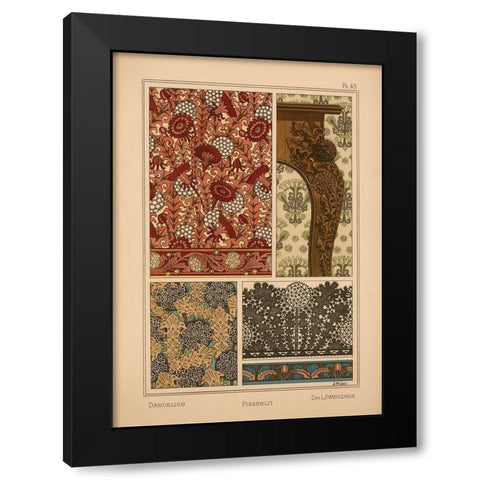 Plate 45 - Dandelion Black Modern Wood Framed Art Print with Double Matting by Vintage Apple Collection