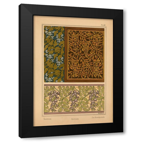 Plate 48 - Glycine Black Modern Wood Framed Art Print with Double Matting by Vintage Apple Collection