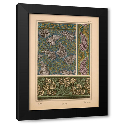 Plate 50 - Lilac Black Modern Wood Framed Art Print by Vintage Apple Collection