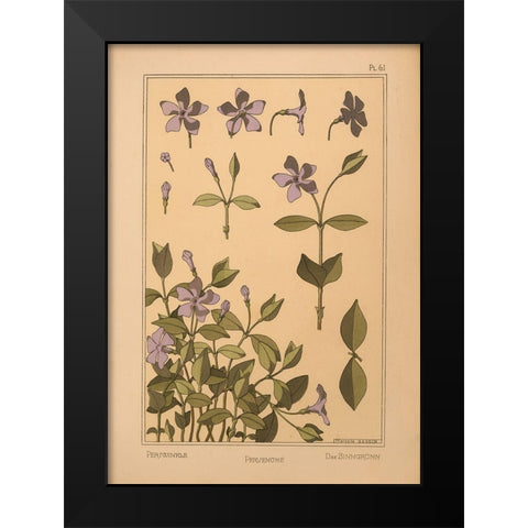 Plate 61 - Periwinkle Black Modern Wood Framed Art Print by Vintage Apple Collection
