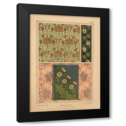 Plate 66 - Butter-cup Black Modern Wood Framed Art Print with Double Matting by Vintage Apple Collection