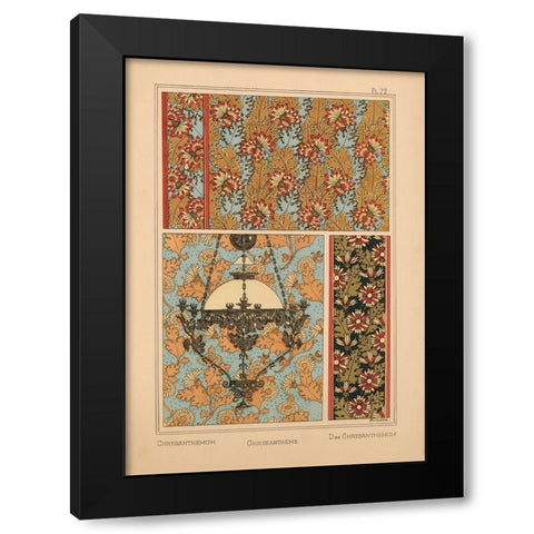 Plate 72 - Chrysanthemum Black Modern Wood Framed Art Print with Double Matting by Vintage Apple Collection