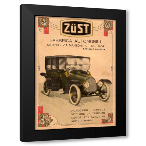 Zust Automobile Black Modern Wood Framed Art Print by Vintage Apple Collection