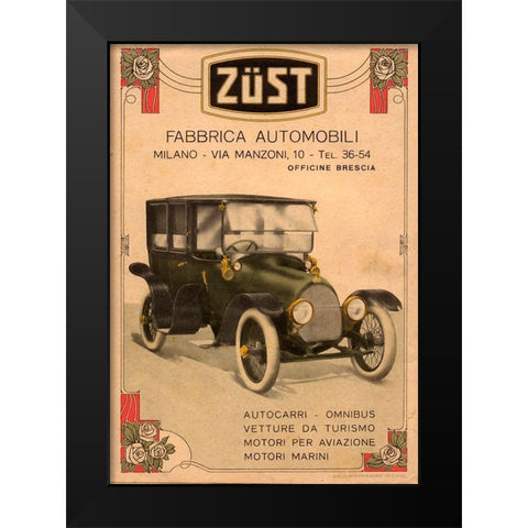 Zust Automobile Black Modern Wood Framed Art Print by Vintage Apple Collection