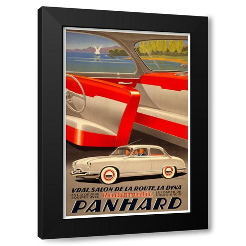 Panhard Auto Black Modern Wood Framed Art Print with Double Matting by Vintage Apple Collection