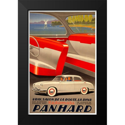 Panhard Auto Black Modern Wood Framed Art Print by Vintage Apple Collection