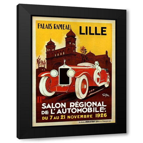 Lille Salon 1926 Black Modern Wood Framed Art Print by Vintage Apple Collection